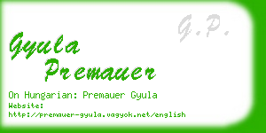 gyula premauer business card